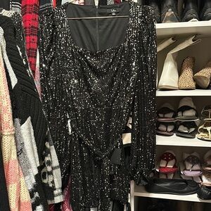Lulu's Black Sequin Dress